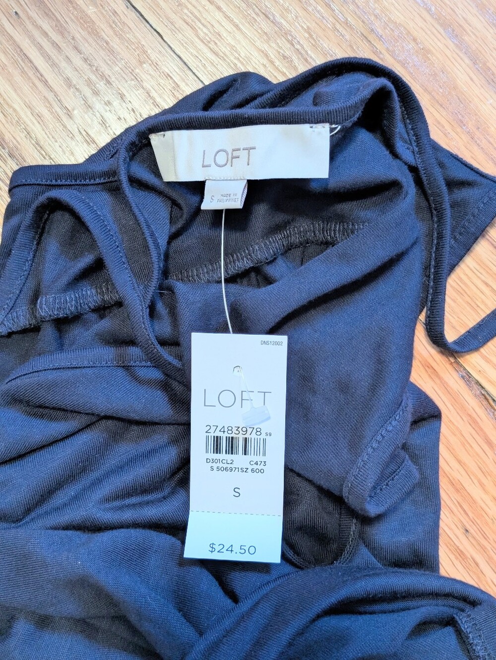 NWT LOFT Navy Blue High Neck Halter Tank Top Camisole Size Small - Picture 4 of 5